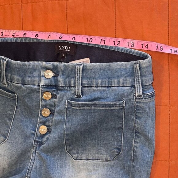 NYDJ Blue High-Rise Button-Fly Stretch Denim Straight Leg Women's Jeans Size S - Picture 9 of 10